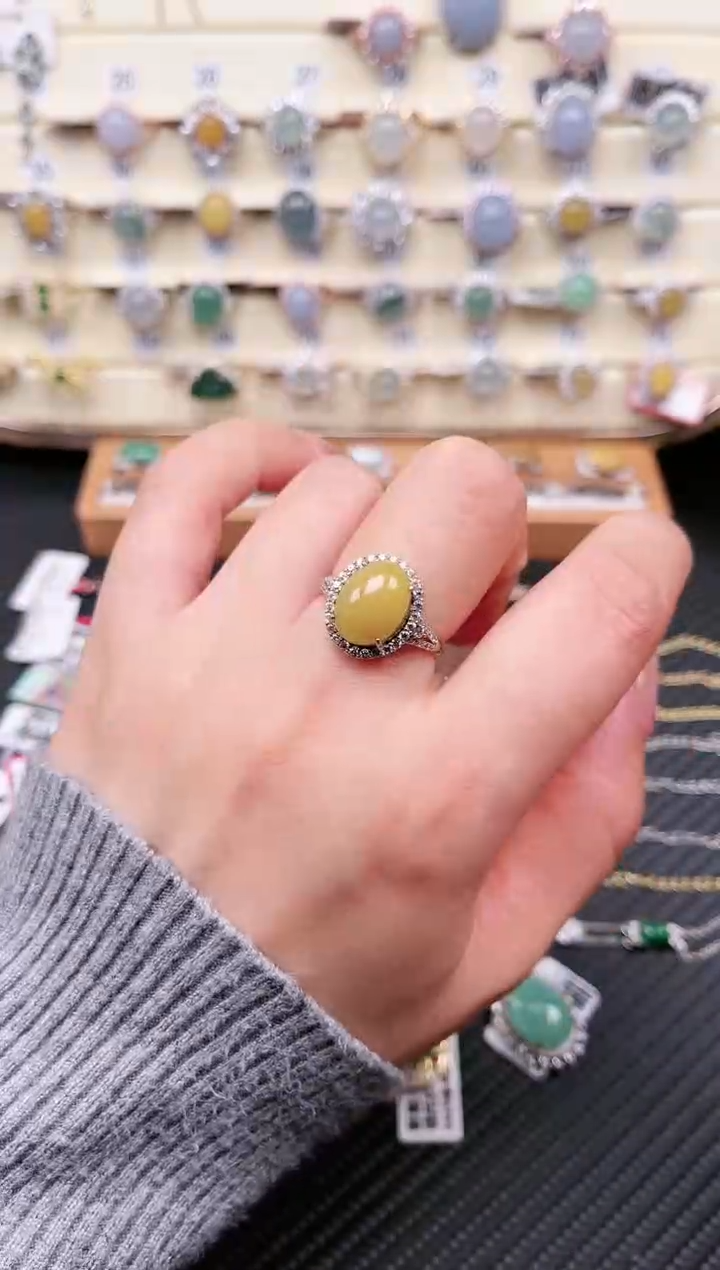 【闪购商品】翡翠戒指银S925镶嵌戒指25