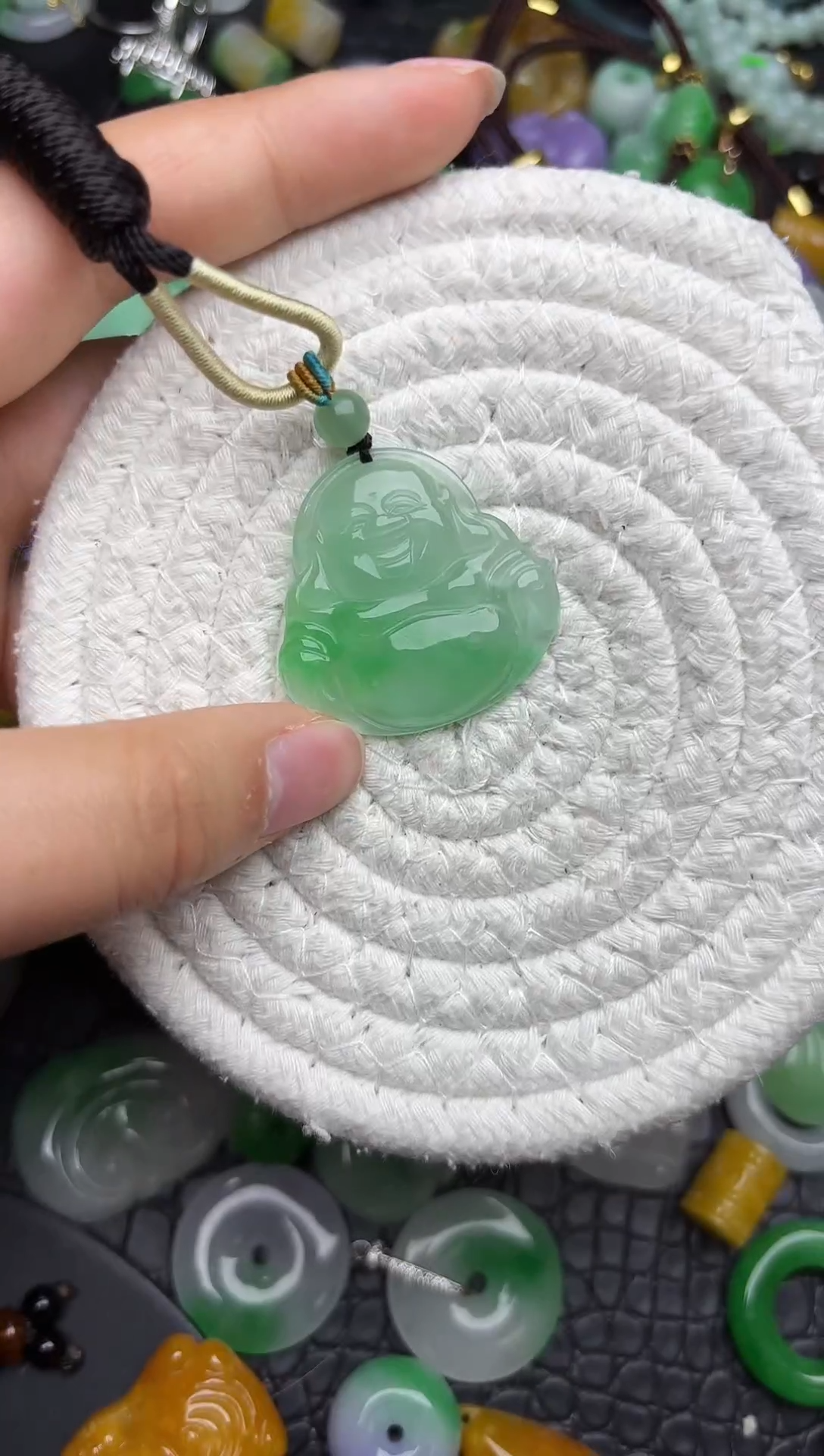 颈饰未镶嵌翡翠缅甸翡翠吊坠