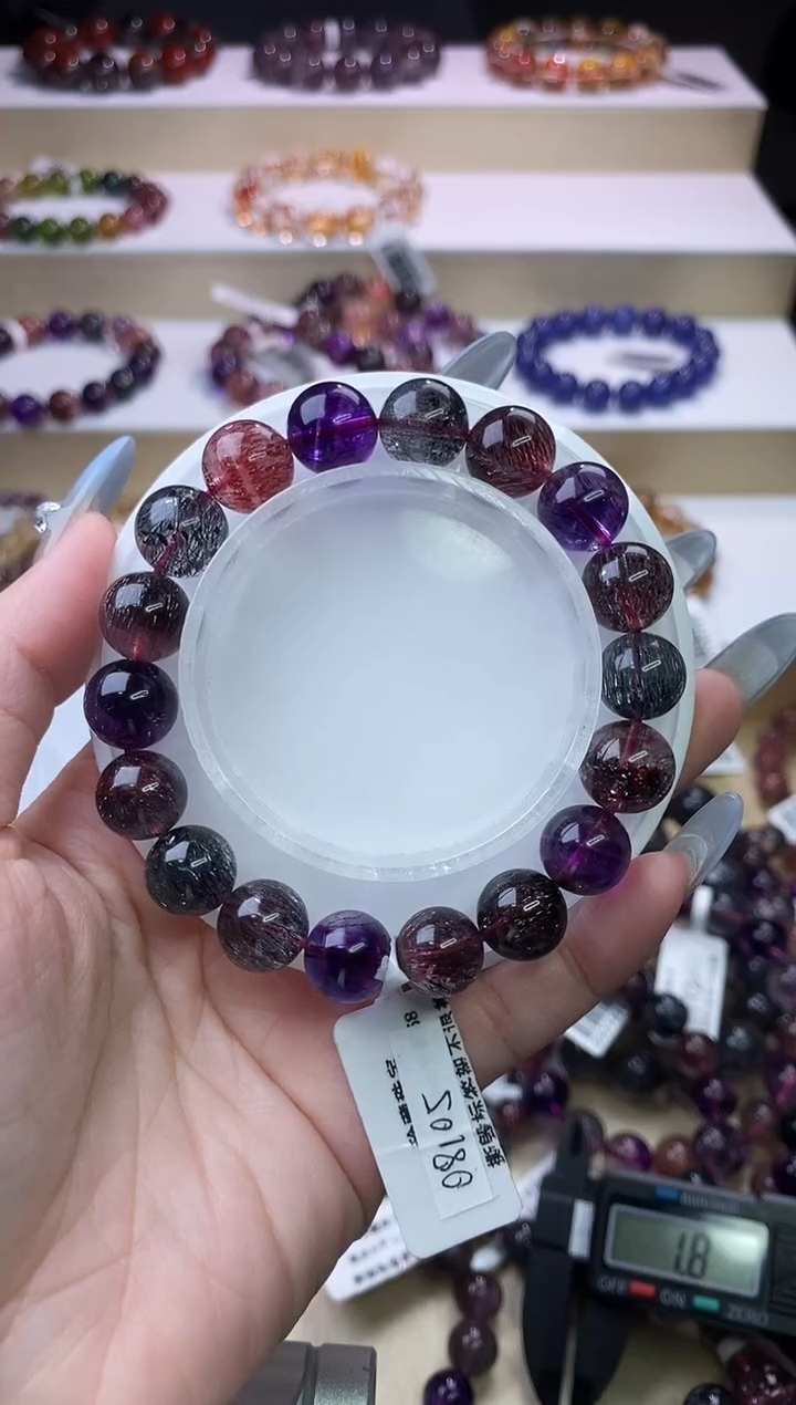 【闪购商品】水晶手链未镶嵌黑加仑超七单圈11m+