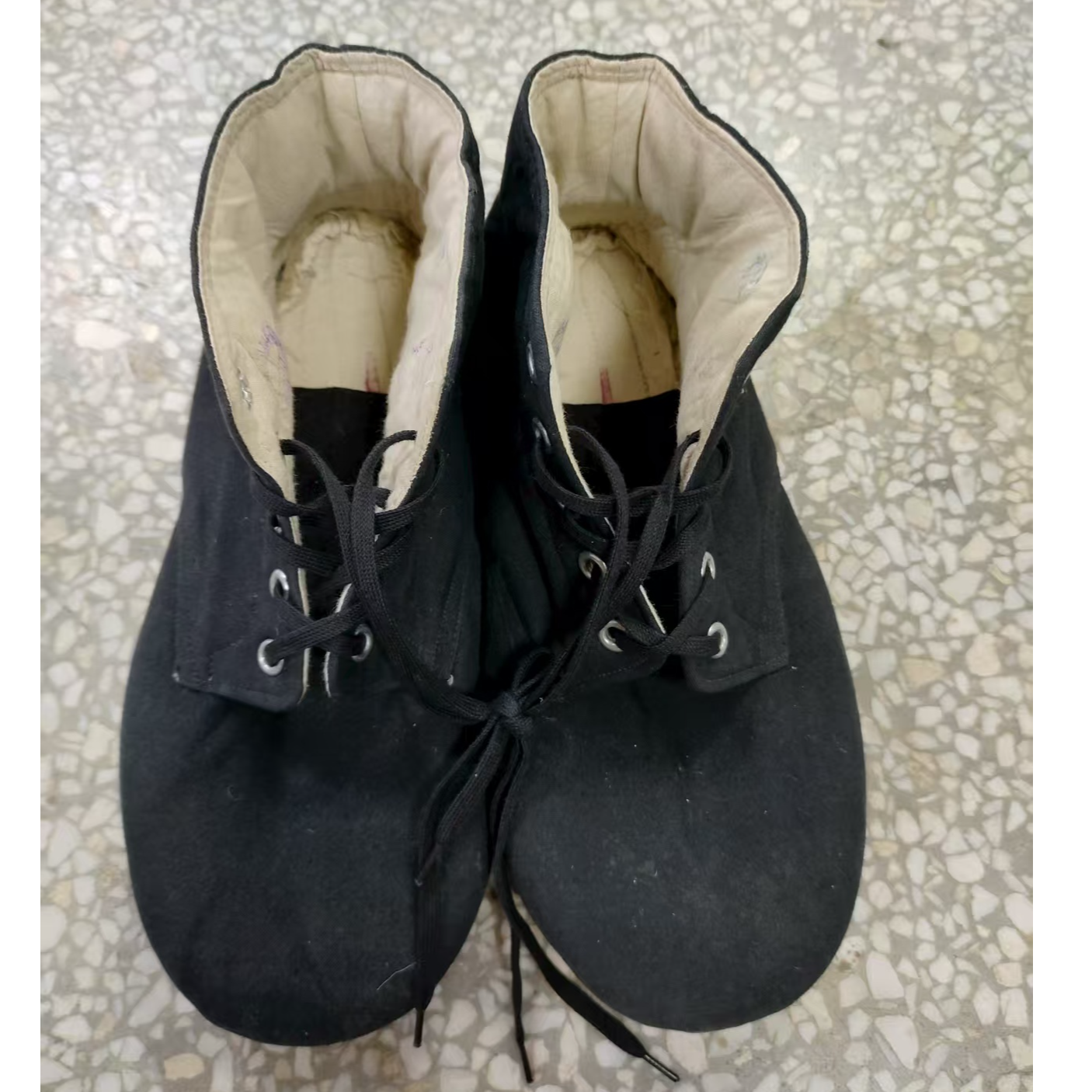 老货55黑色毡千层底棉布鞋冬季轻便暖和靴子