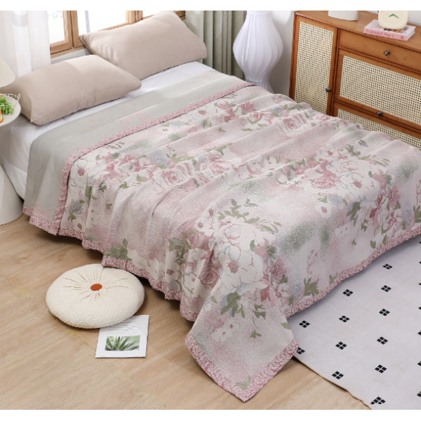 （彩韵芳华）230*250 艾草 定制 高端 柔软 舒适 床盖