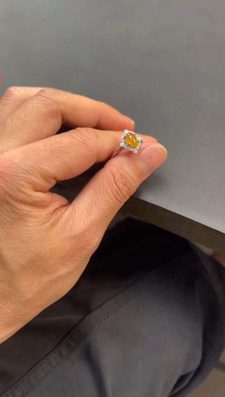 【闪购商品】翡翠戒指银S925镶嵌翡翠戒指JJFC122