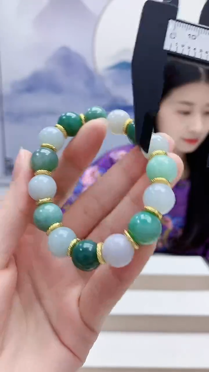 未镶嵌定制翡翠4812ry-毛货手串38