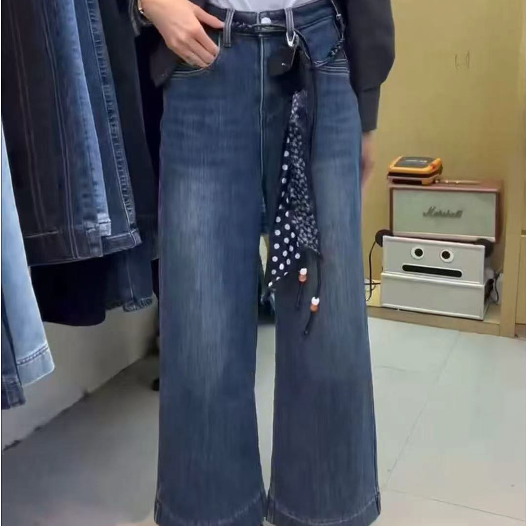 【阿婷家】@77303秋冬加绒净版直筒牛仔裤 