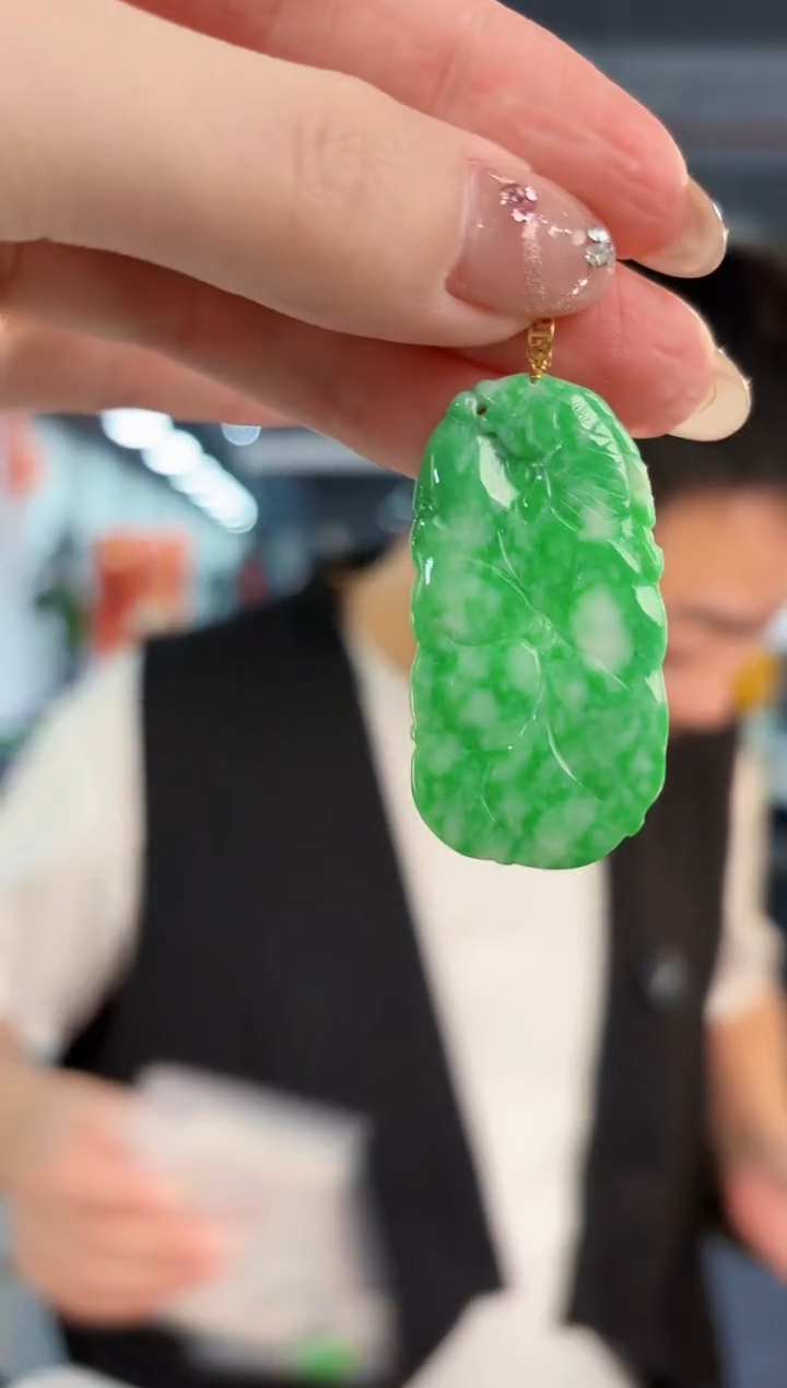 【闪购商品】翡翠颈饰18K金镶嵌缅料A货/支持复检/一件