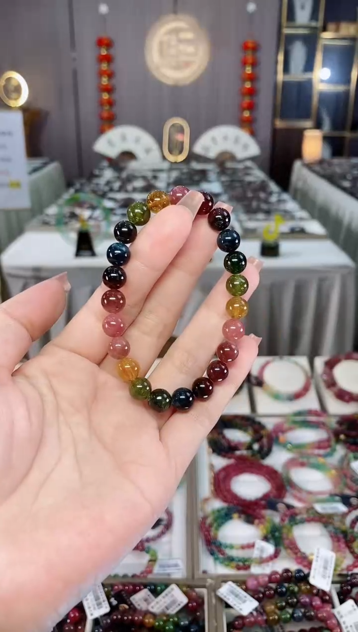 未镶嵌老矿透体碧玺单圈手串8mm+碧玺hon多样性发货一条