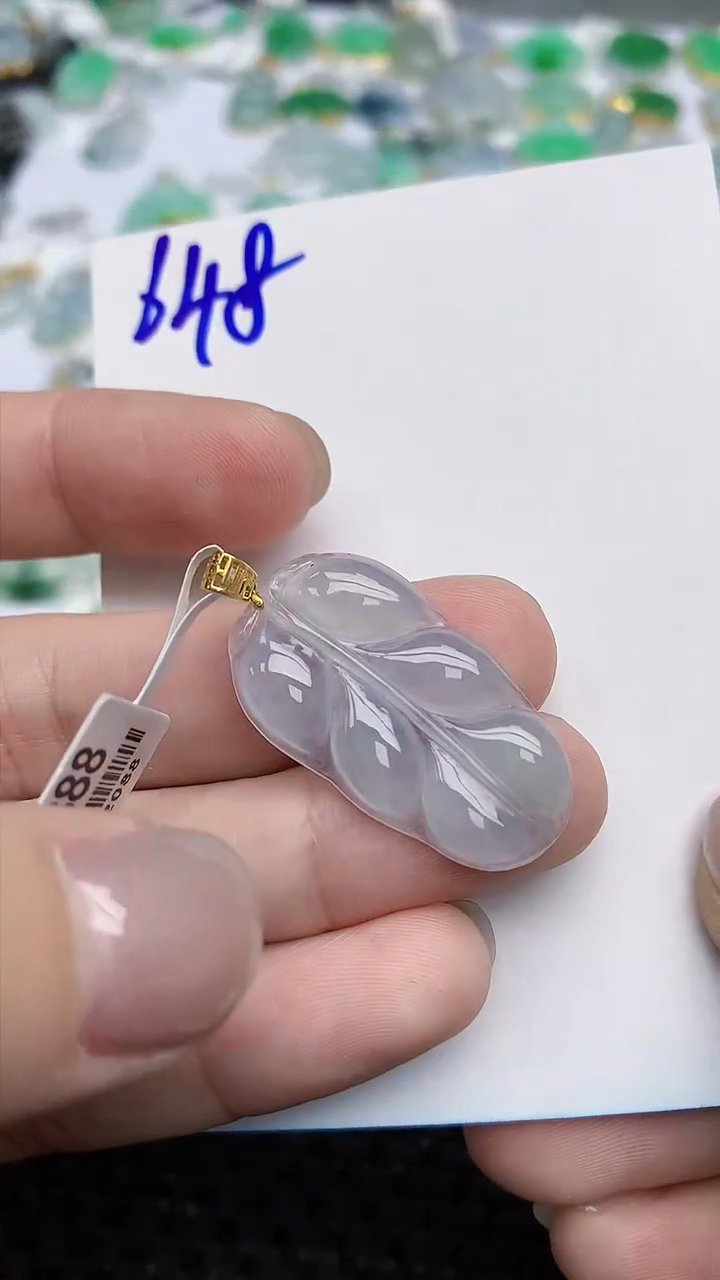 【闪购商品】翡翠挂件18K金镶嵌天然翡翠A货