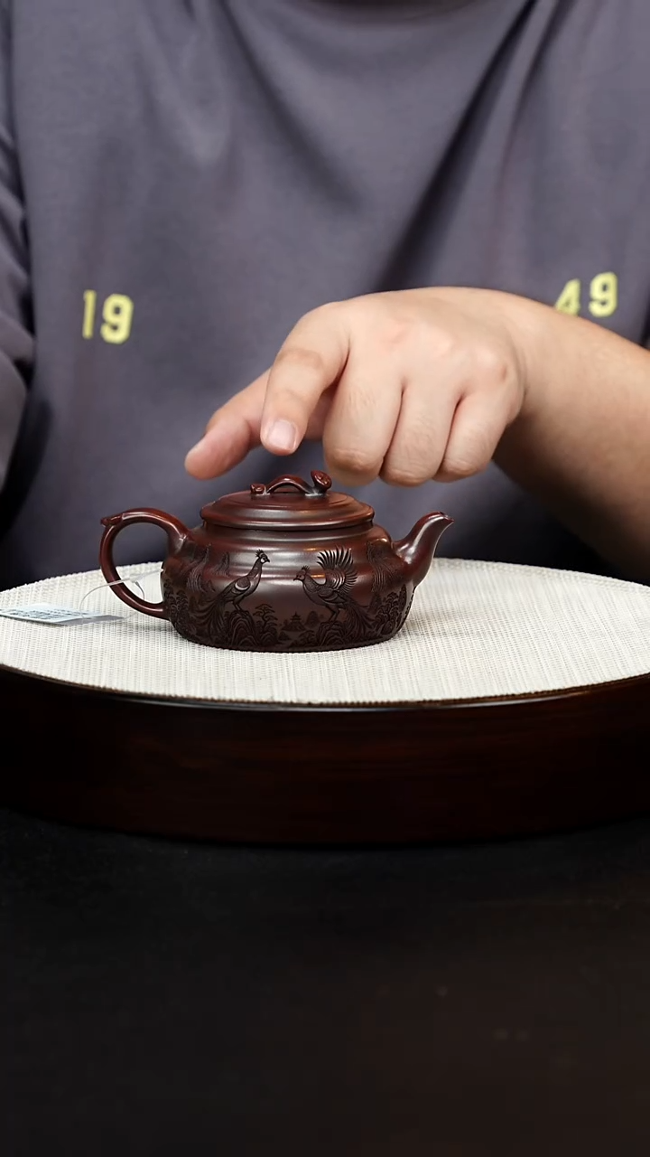 茶壶紫砂宜兴原矿手工紫砂 如意折肩壶