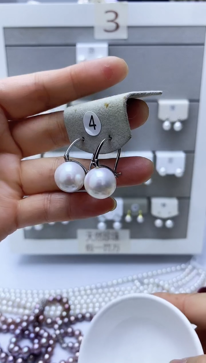 【闪购商品】淡水珍珠耳饰银S925镶嵌4