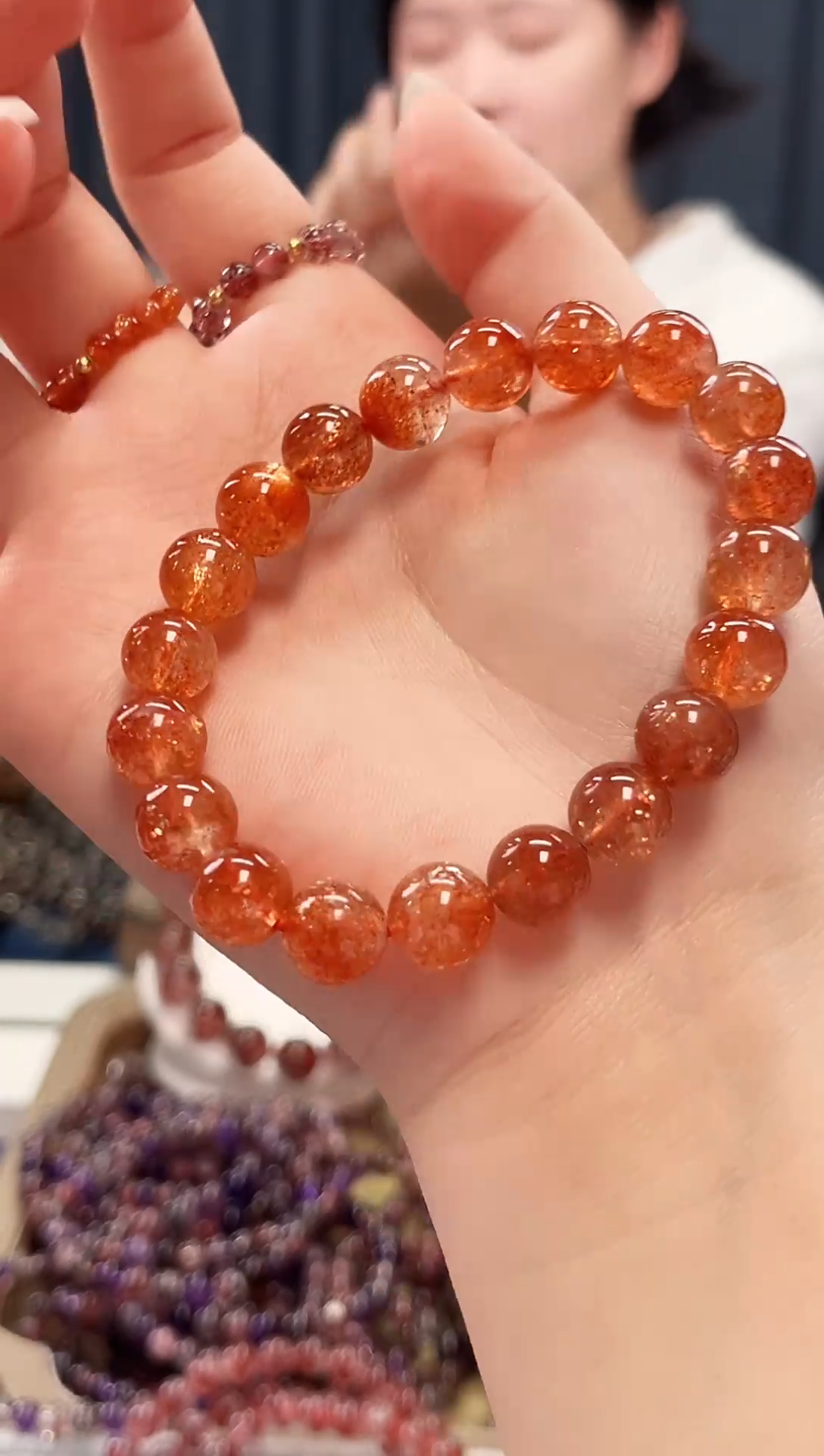 未镶嵌手链日光石金太阳单圈手串10mm【多样性发一】