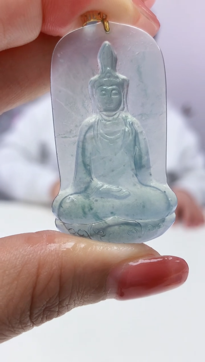 定制翡翠未镶嵌888xm-毛货观音42赠金扣