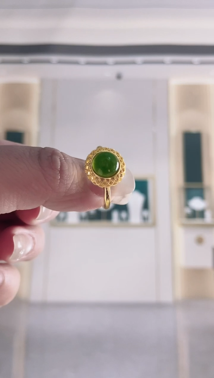 合金戒指和田玉（碧玉）（圆形戒指）多样性发货