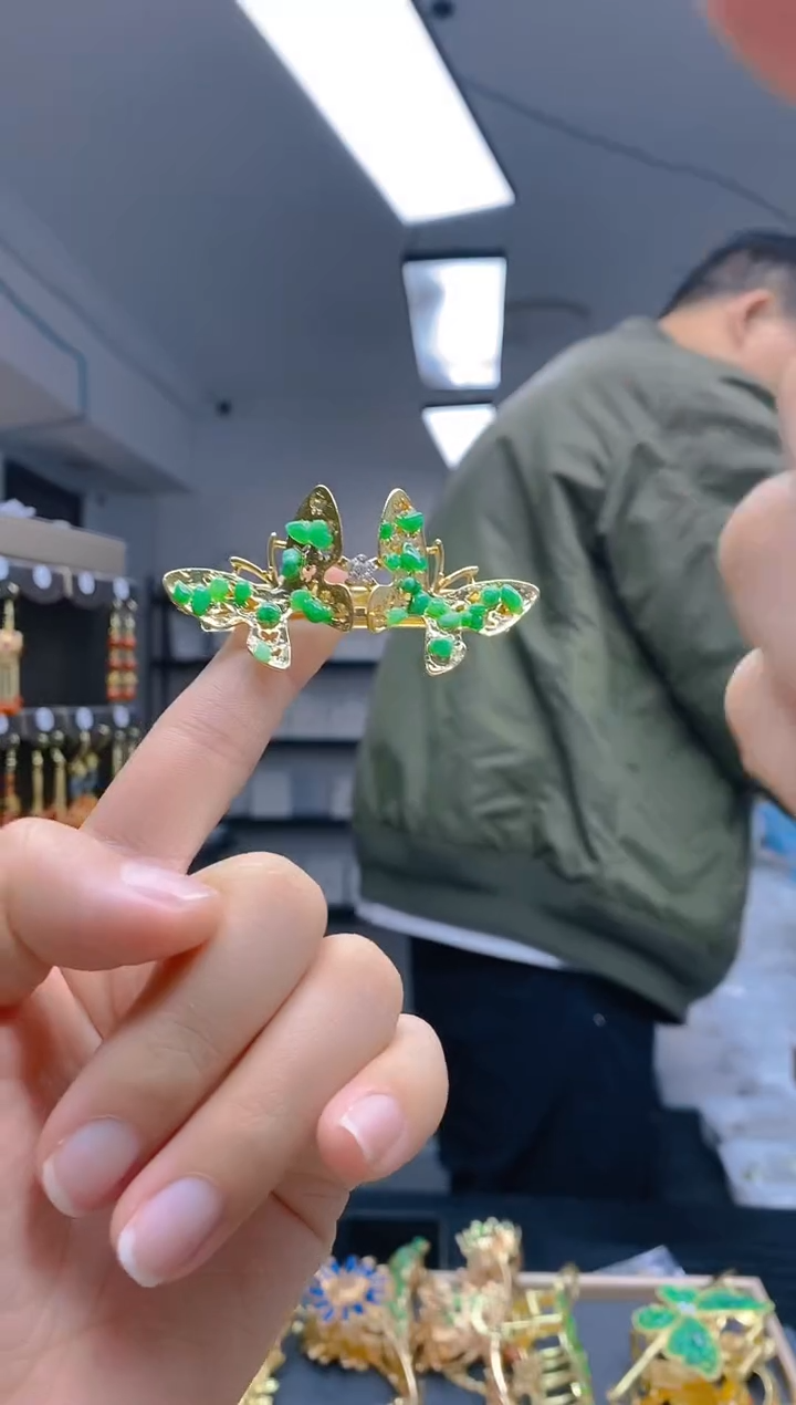 【闪购商品】翡翠耳饰合金108翡翠发簪