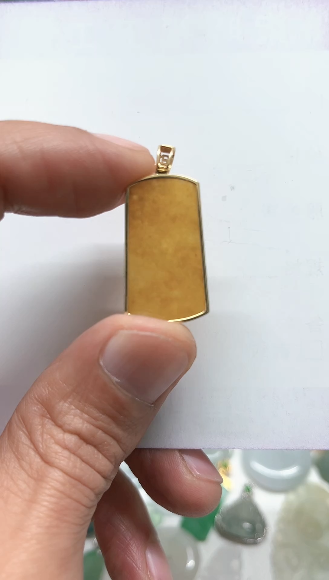 【闪购商品】翡翠颈饰18K金镶嵌天然缅甸A货翡翠吊坠