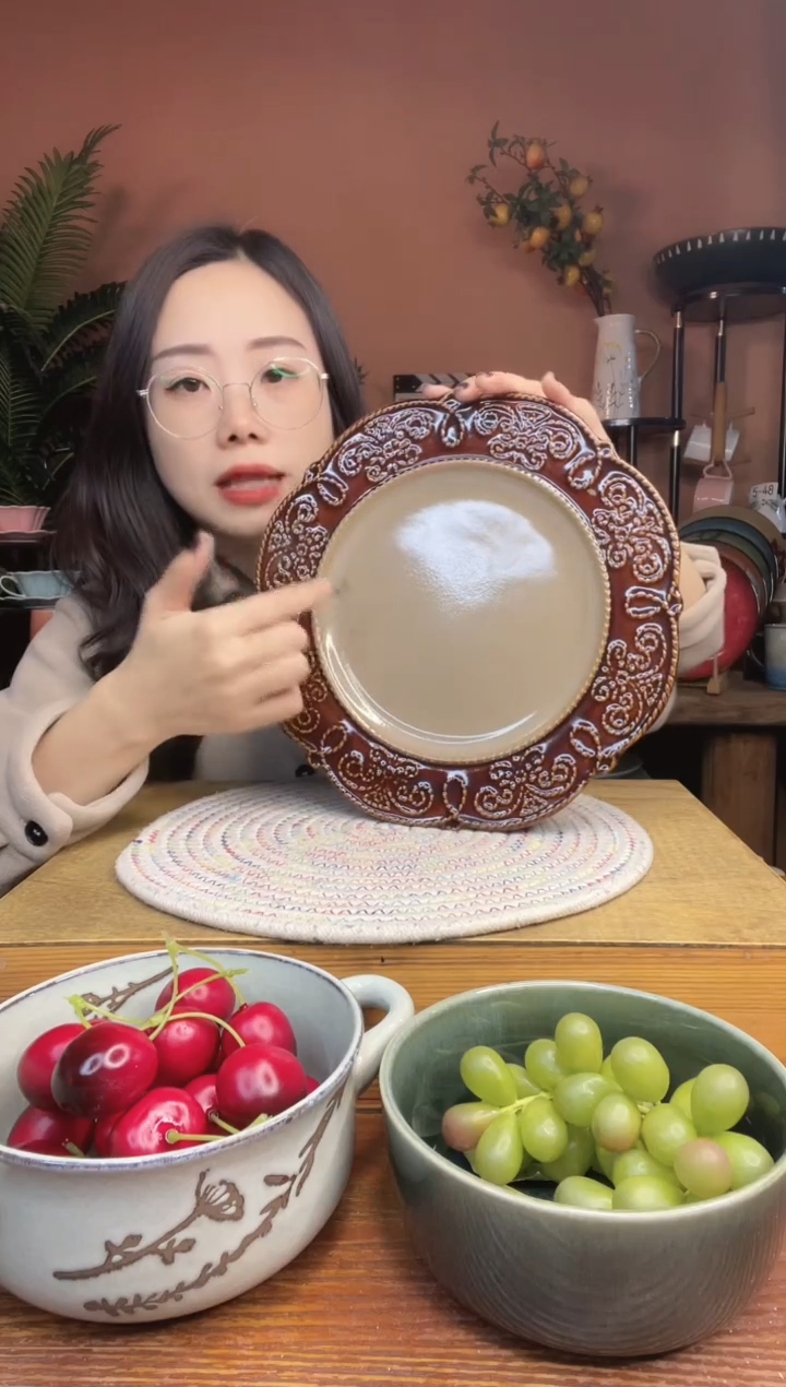 陶瓷10.5英寸法式复古大盘 微瑕疵