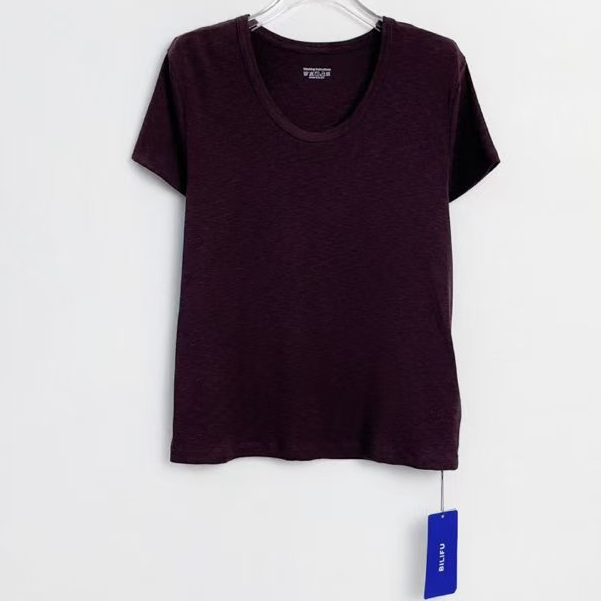 【韩系竹节棉U领设计】亲肤柔软夏季纯色高级感T恤短袖 18690(3518)