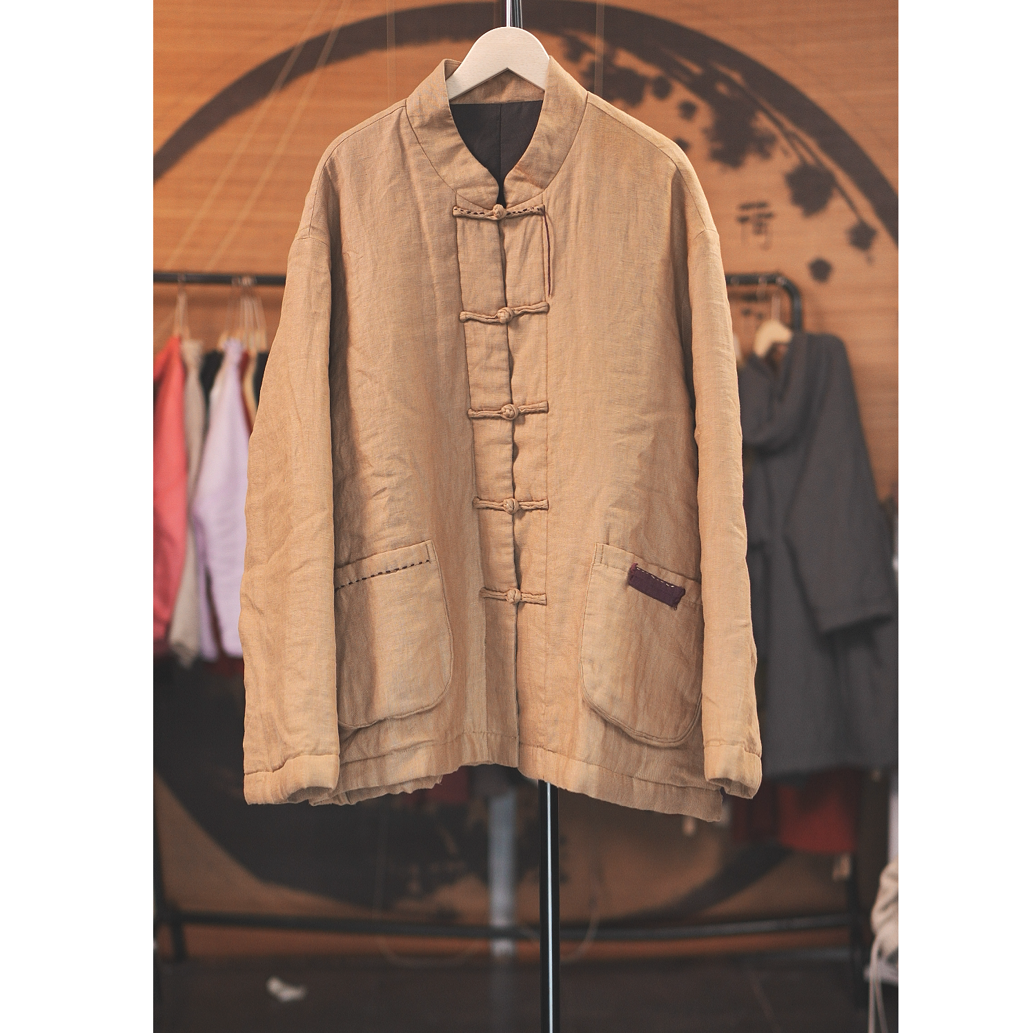 L217 纯亚麻棉服冬季中国风百搭女款（衣长70 胸围140）