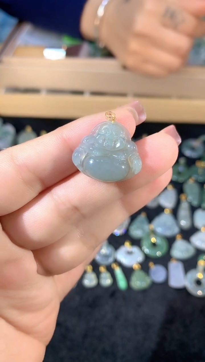 【闪购商品】翡翠吊坠(不含链)18K金镶嵌04llx时尚