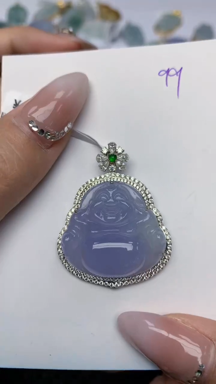 【闪购商品】翡翠颈饰18K金镶嵌 天然翡翠A货，