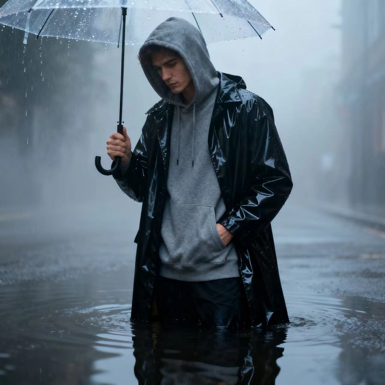 【S8008】美潮时尚LOGO拉链连帽毛衣