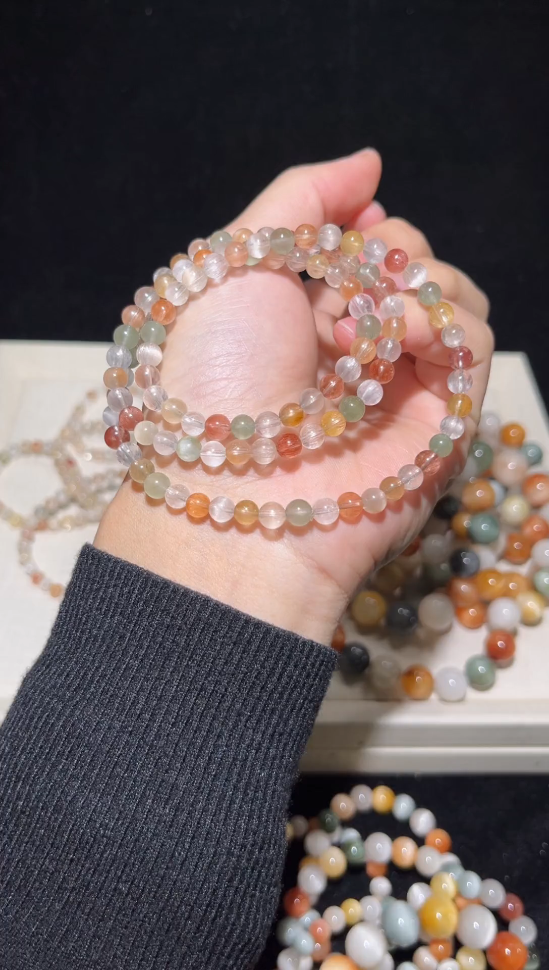 未镶嵌手串水晶21彩兔毛多圈出厂价默认微瑕5+