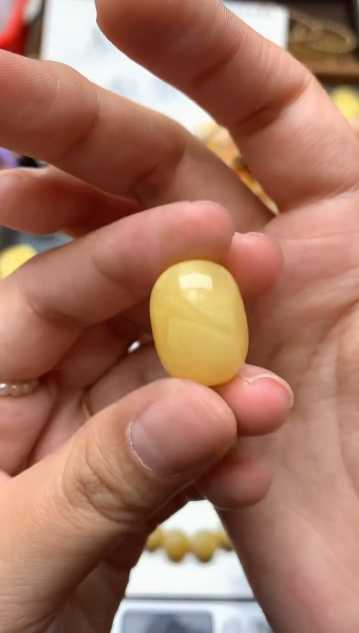 【闪购商品】琥珀珠宝奇石未镶嵌087琥珀蜜蜡花粉有纹小坑介意勿拍