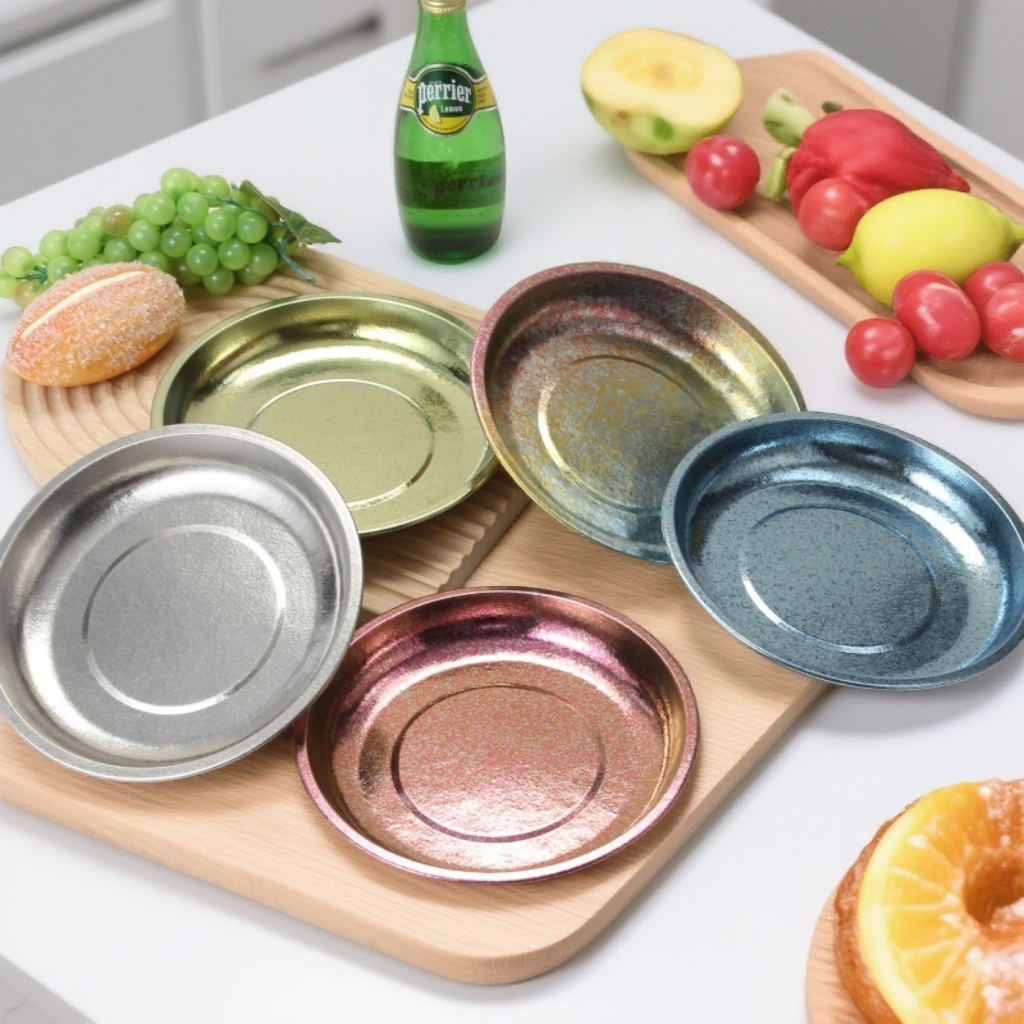 柚迦 纯钛加厚圆菜盘 20cm