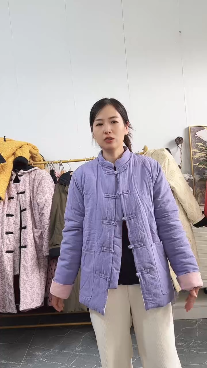 紫色棉花衣纯棉花
