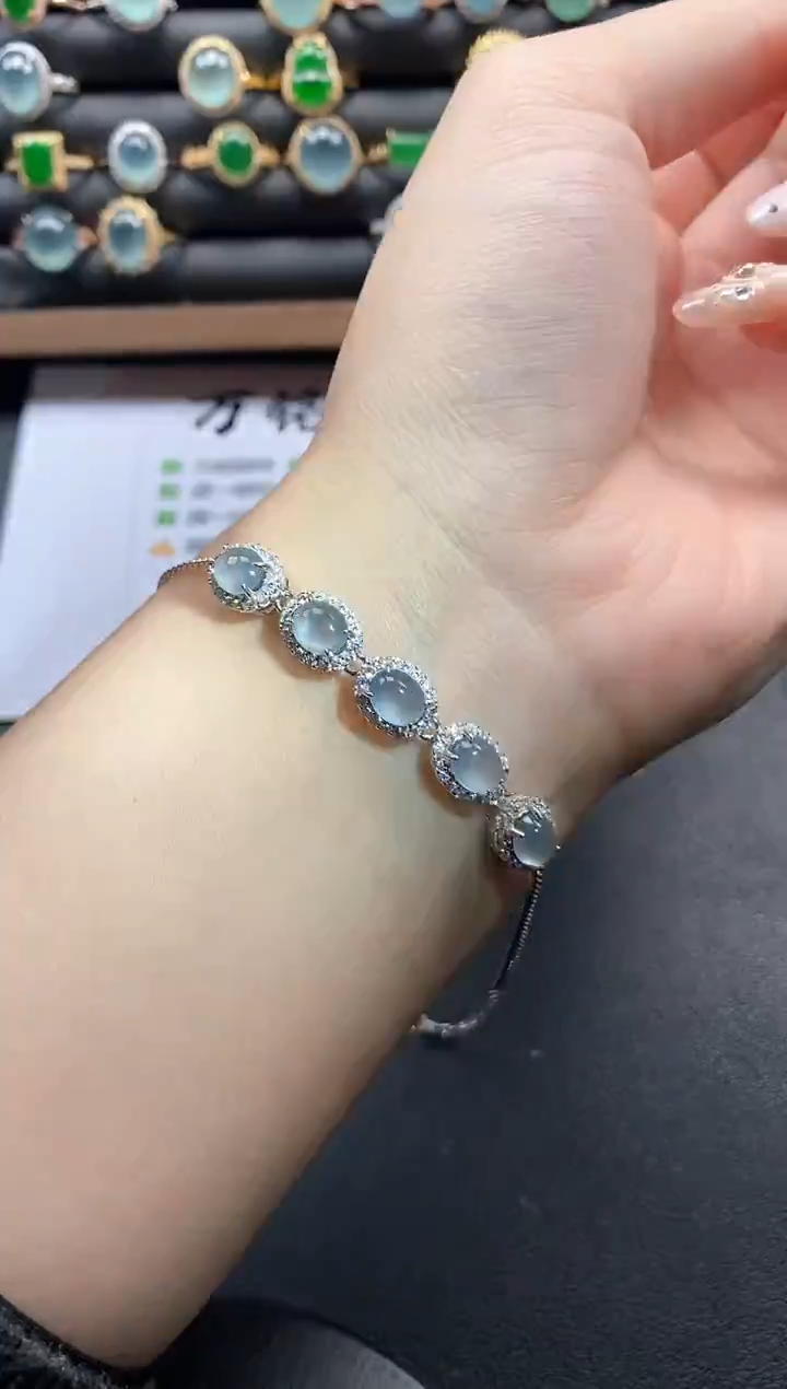 银S925镶嵌戒指翡翠54541