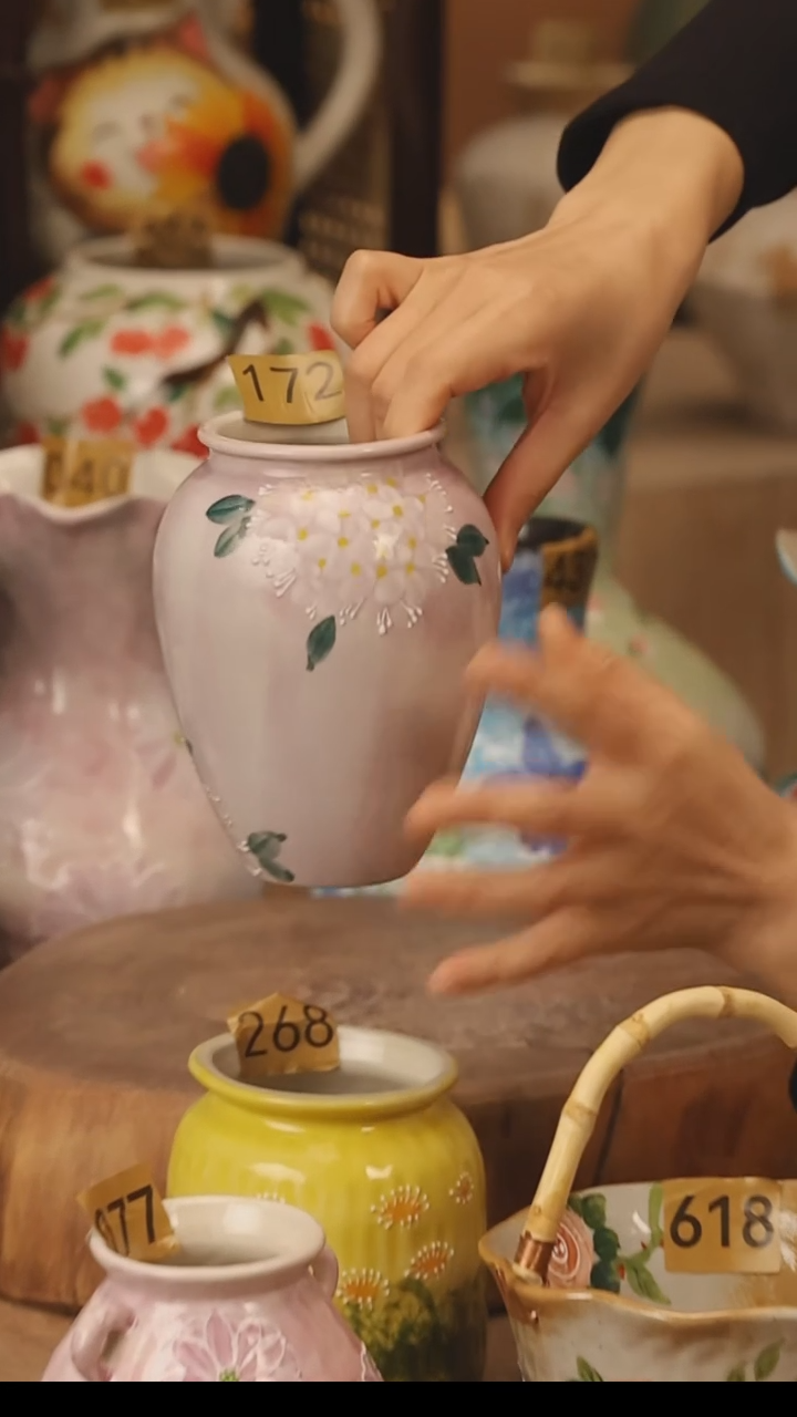 陶瓷景德镇设计师手作花器摆件侘寂风@M172@