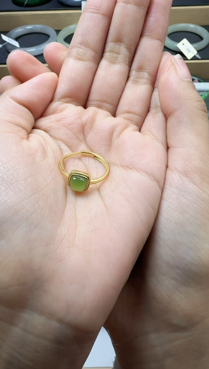 【闪购商品】和田玉戒指银S925镶嵌戒指YY