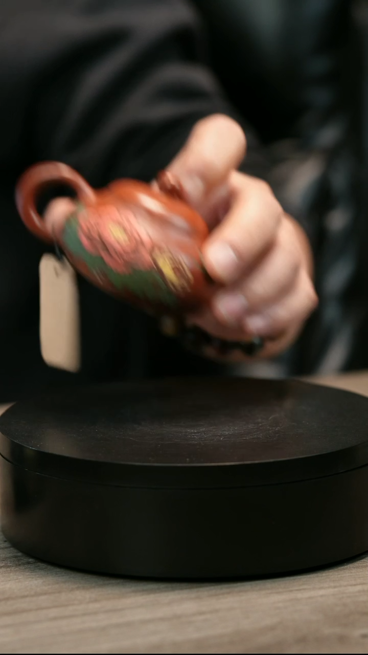 茶壶紫砂老*H2298赵翠虹彩绘文旦