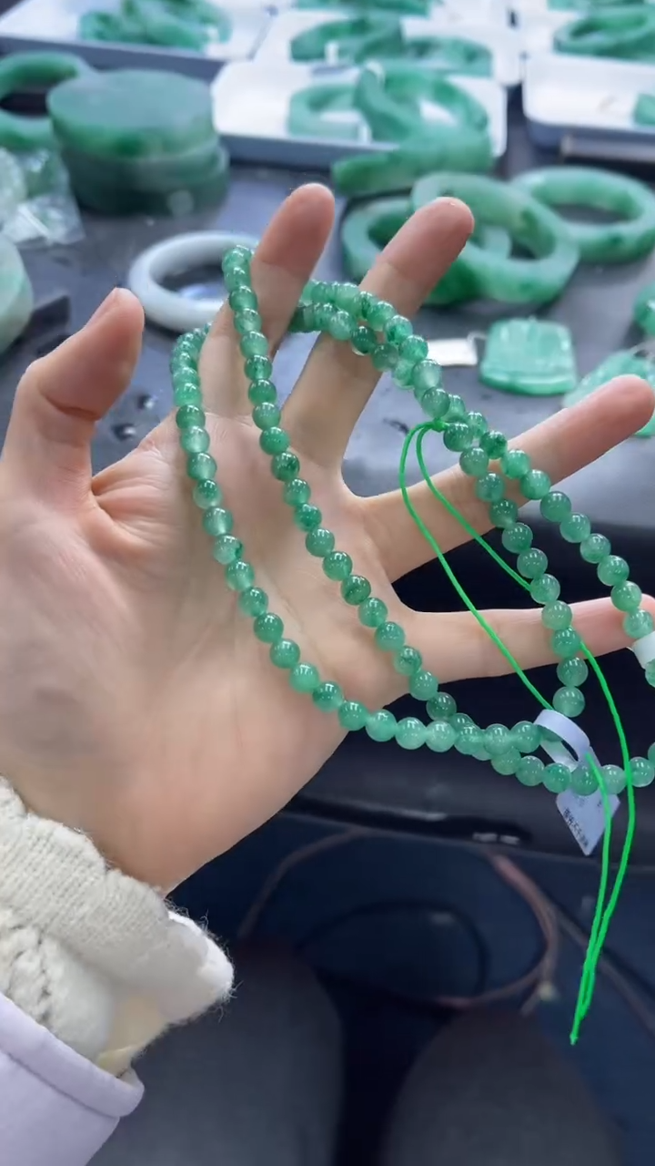 【闪购商品】石英质玉颈饰未镶嵌天然非洲翠珠串项链多样性发一件