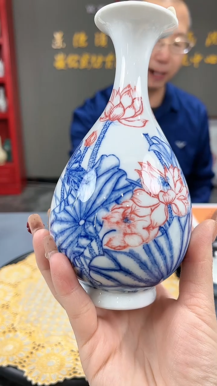 【闪购商品】官窑瓷画院672官窑瓷画院荷花玉壶春