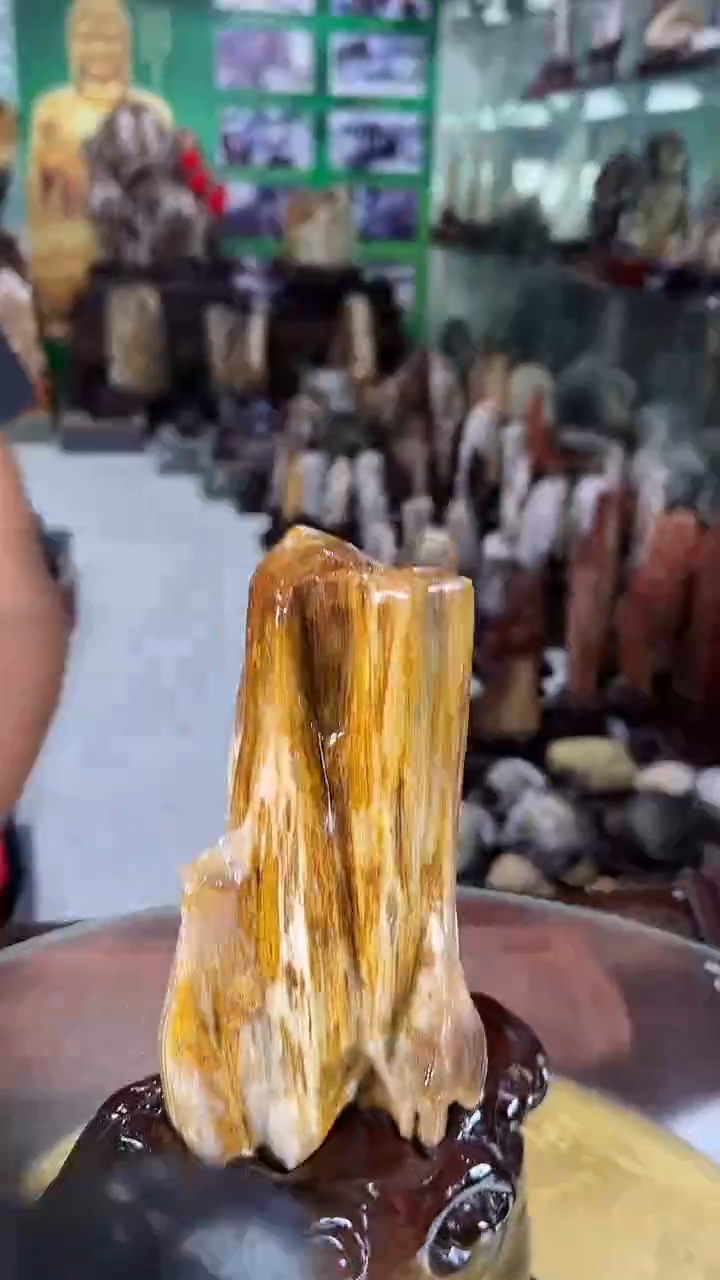 缅甸天然树化玉摆件