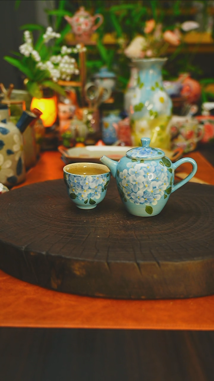 油画风茶壶套组-素简手作205