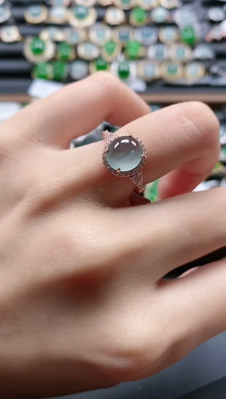 【闪购商品】翡翠戒指银S925镶嵌51511