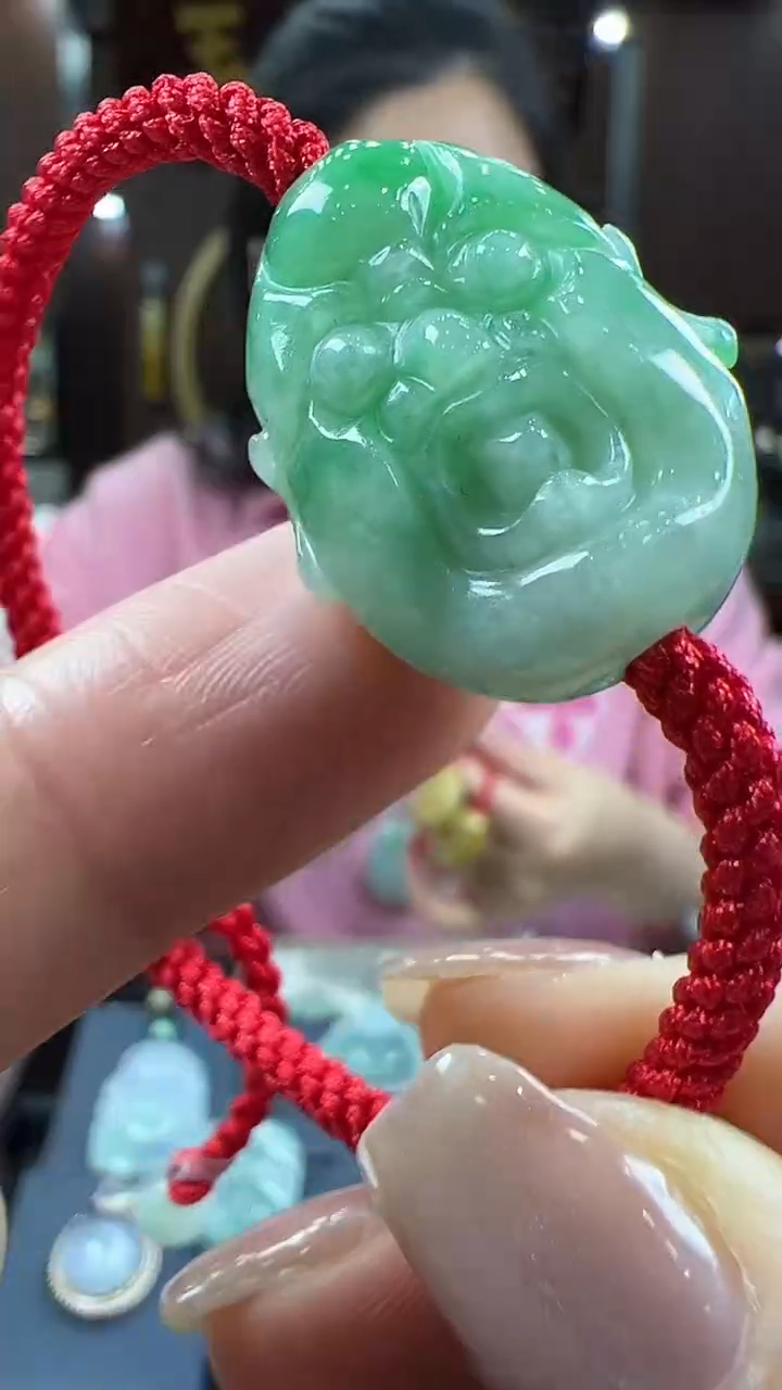 【闪购商品】翡翠挂件未镶嵌罗汉头手绳