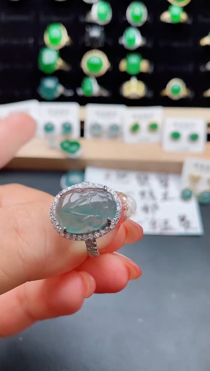 【闪购商品】翡翠戒指银S925镶嵌50805