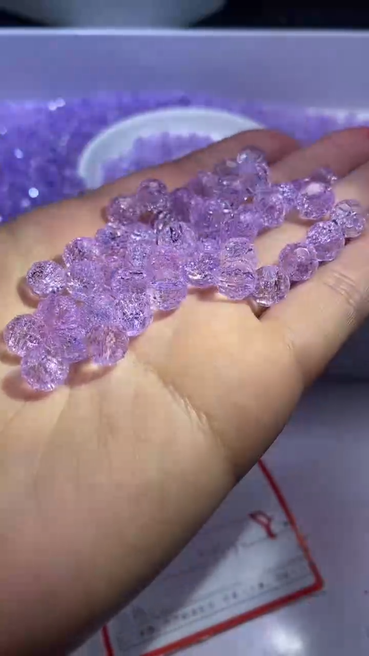 颈饰未镶嵌水晶w1807紫碧玺切面8mm*15颗