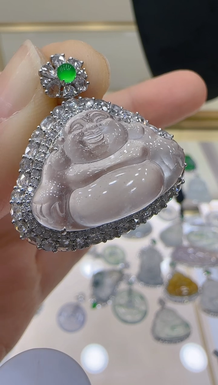 【闪购商品】翡翠吊坠(不含链)18K金镶嵌团购多样性发一件