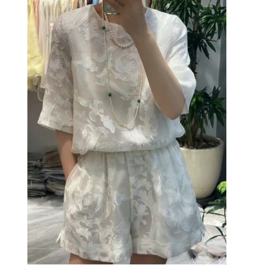 【南油玲姐】白色两件套套装9966