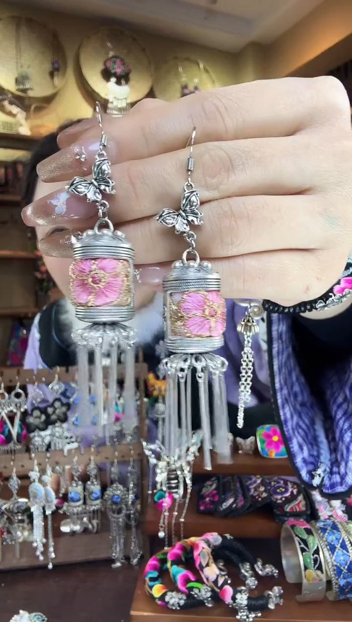 刺绣非遗刺绣民族风耳环