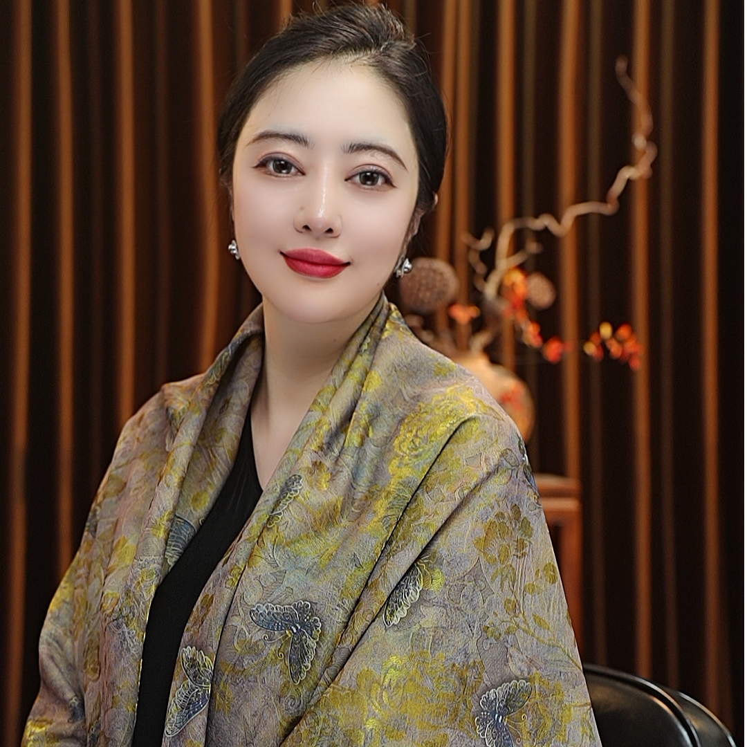 【秋蝶】140*140黄金罗大方巾女士丝巾百搭双面戴四季款中国风