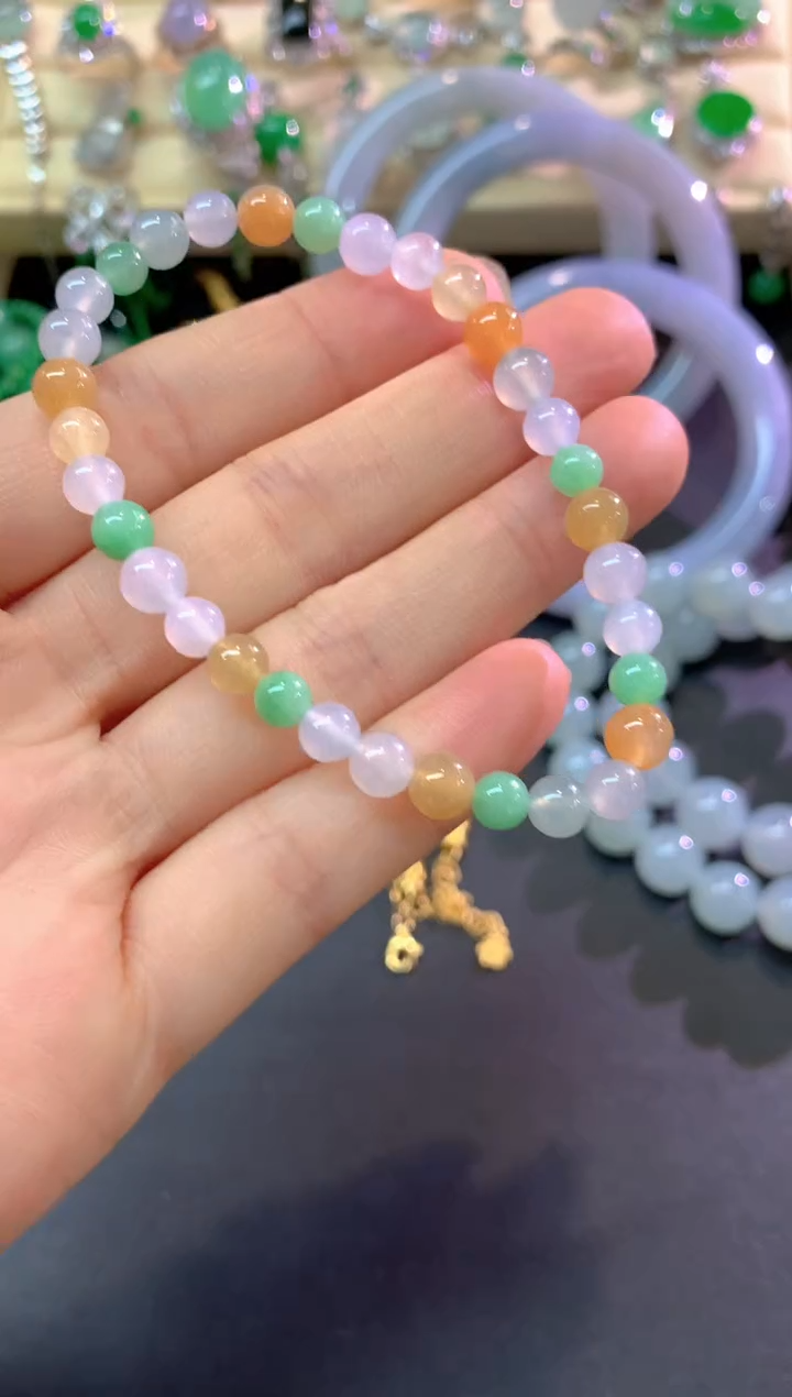未镶嵌手串翡翠手串|1000+50