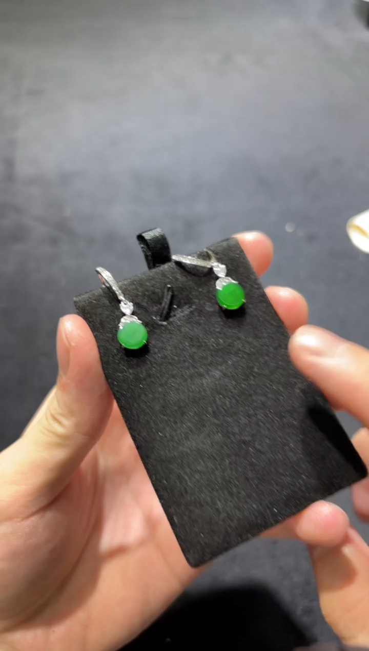 未镶嵌翡翠耳饰圆牌耳扣