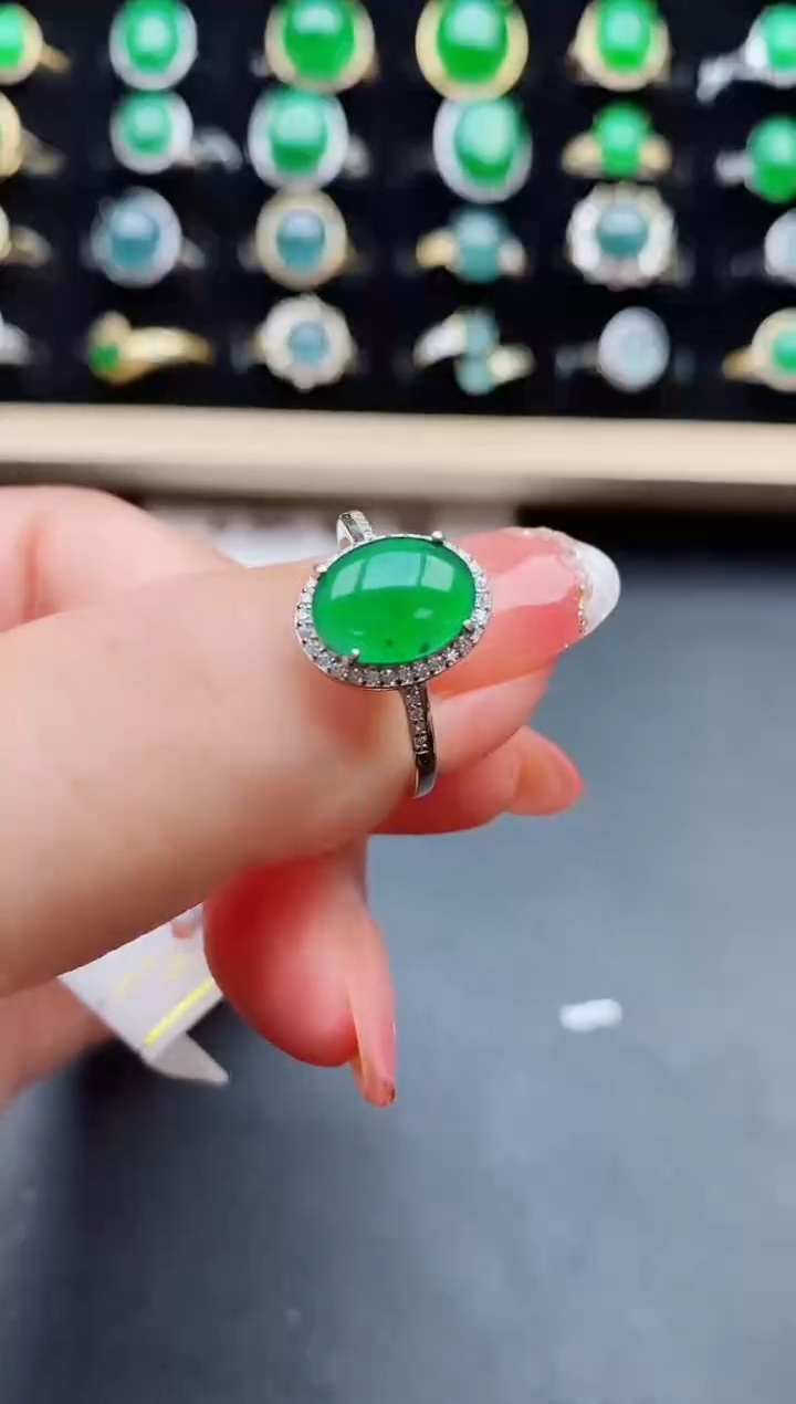【闪购商品】翡翠戒指银S925镶嵌122121