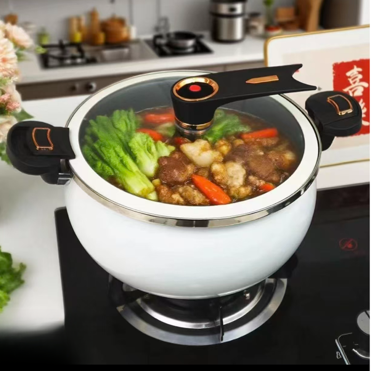  白色大肚锅南瓜锅