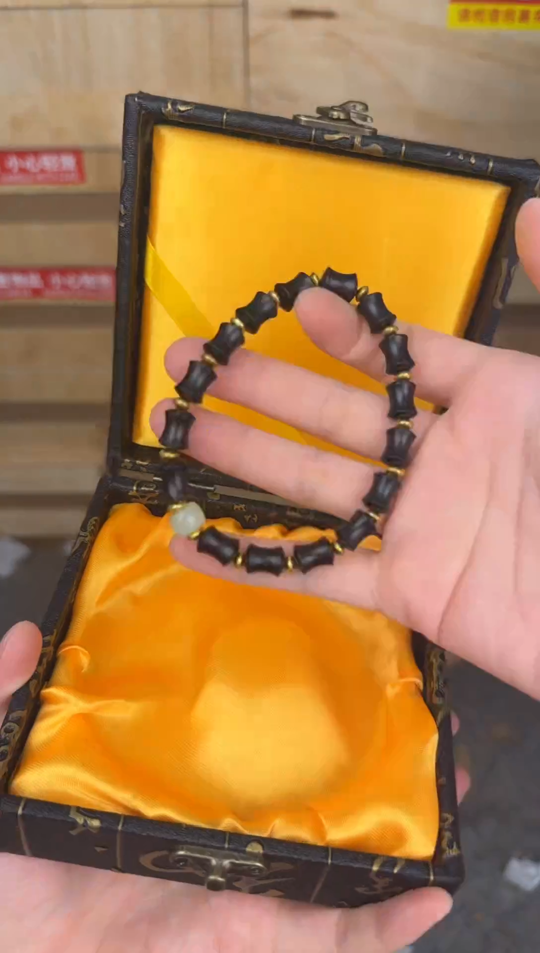 慈木器文玩阁黑檀竹节链接@@ys1775