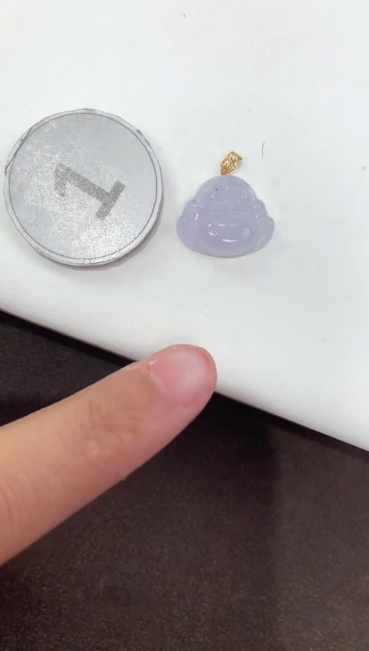 颈饰18K金镶嵌翡翠天然缅甸A货翡翠